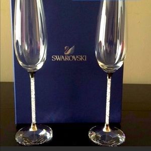 Swarovski Crystal champagne flutes